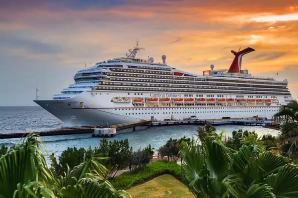 Cruise ship at sunset — click to redeem your Cruise voucher